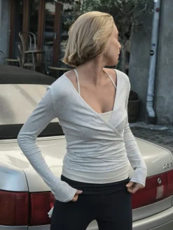 Nia Jersey Wrap Blouse 165501*Neo Noir Hot