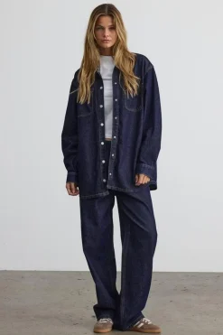 Nmalva L/S Denim Shacket Az386Db*Noisy May Clearance