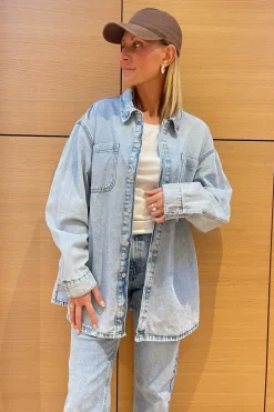 Noisy May Nmalva L/S Denim Shacket Az352Lb< Bluser & Skjorter