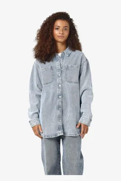 Noisy May Nmalva L/S Denim Shacket Az352Lb< Bluser & Skjorter