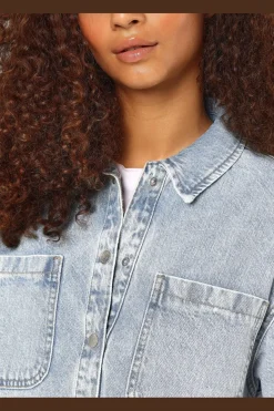 Noisy May Nmalva L/S Denim Shacket Az352Lb< Bluser & Skjorter