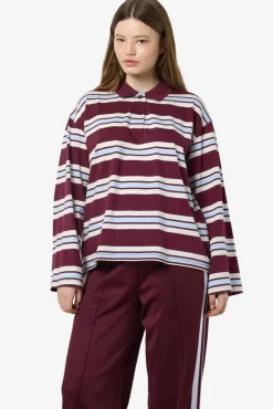 Noisy May Nmaura L/S Striped Polo Shirt< Bluser & Skjorter