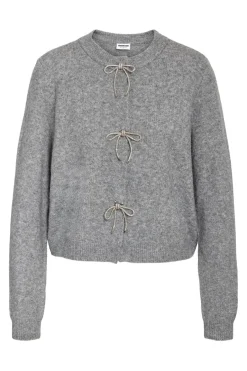 Noisy May Nmbrayana L/S Bow Trim Knit Cardigan< Cardigans|Ammevenligt Tøj