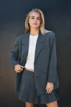 Nmcelia L/S Oversize Pinstripe Blazer Fw*Noisy May