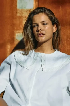 Nmeliza L/S Embr Collar Shirt*Noisy May New