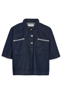 Noisy May Nmindie 2/4 Denim Lace Shirt Db< Sæt 🛍️|Bluser & Skjorter