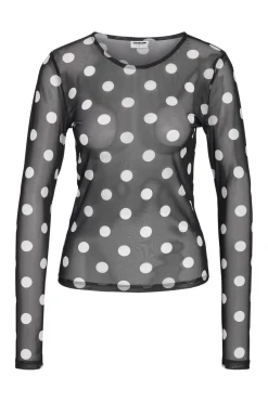 Noisy May Nmjudith L/S Mesh Top Lx< Sæt 🛍️|Bluser & Skjorter