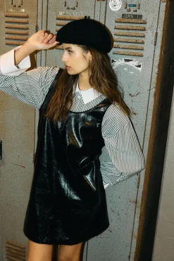 Noisy May Nmkane Pinafore Vinyl Dress< Kjoler