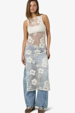 Nmklea S/L Long Flower Lace Slit Dress*Noisy May Online