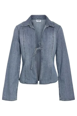 Noisy May Nmmaisy L/S String Denim Shirt Bs031Lb< Sæt 🛍️|Bluser & Skjorter