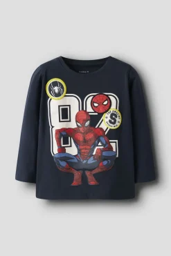 Name It Nmmdeep Spider Ls Nreg Top Box Mar<Børn T-Shirts & Toppe