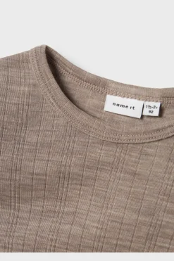 Nmmwang Wool Needle Ls Top Solid*Name It New