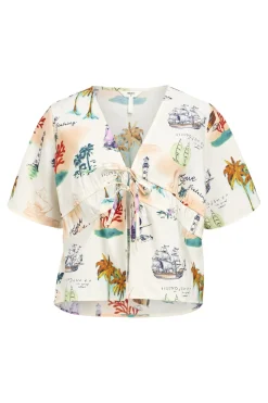 Object Objdinah Re S/S Bow Top 139< T-Shirts & Toppe|Ammevenligt Tøj