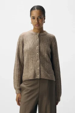 Object Objflora Re Ls Knit Button Cardigan< Cardigans|Ammevenligt Tøj