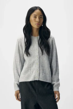 Objflora Re Ls Knit Button Cardigan*Object New