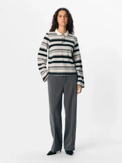 Object Objpollo L/S Polo Top Dfw< Bluser & Skjorter