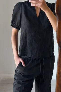 Odesa Linen Blouse*Neo Noir Outlet