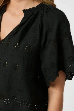 Neo Noir Odet Embroidery Blouse 165172< Bluser & Skjorter