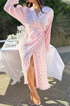 Ofeliaic Long Wrap Dress A23640*BYIC Outlet