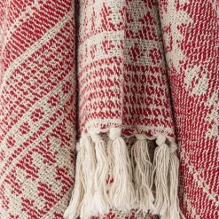 Oia Plaid, Rød, Genanvendt Bomuld 82066518*Bloomingville Clearance