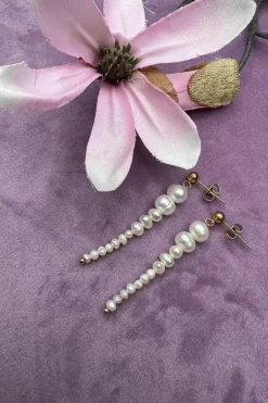 Mellow Moon One Pearl Long Earring< Øreringe