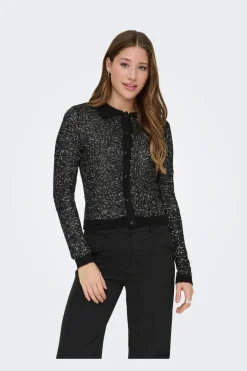 Onlabby Ls Polo Sequins Cardigan Knt*Only