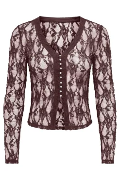 Only Onlalba L/S V-Neck Lace Top< Cardigans|Ammevenligt Tøj