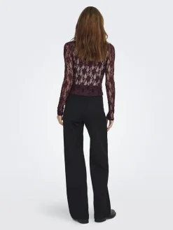 Only Onlalba L/S V-Neck Lace Top< Bluser & Skjorter