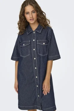 Only Onlbelle S/S Stripe Dress Gua< Kjoler|Ammevenligt Tøj