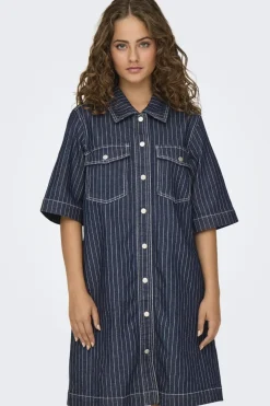 Only Onlbelle S/S Stripe Dress Gua< Kjoler|Ammevenligt Tøj