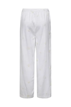 Onlcaro Linen Bl Emb Wide Pant Cc*Only Outlet