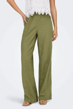 Only Onlcaro Linen Bl Pull-Up Pant Cc< Bukser, Jeans & Leggings