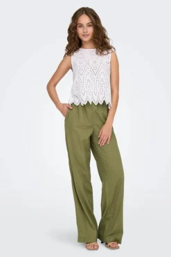 Only Onlcaro Linen Bl Pull-Up Pant Cc< Bukser, Jeans & Leggings