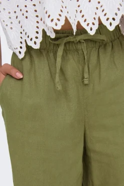 Only Onlcaro Linen Bl Pull-Up Pant Cc< Bukser, Jeans & Leggings