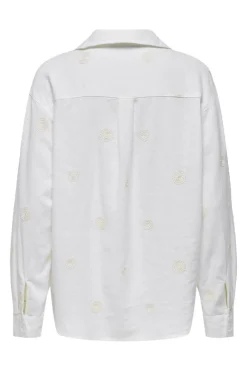 Only Onlcaro L/S Linen Bl Emb Shirt Cc< Bluser & Skjorter|Sæt 🛍️