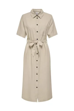 Only Onlcaro S/S Linen Bl Belt Dress Cc< Kjoler|Ammevenligt Tøj