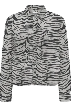 Only Onlcassie Ls Zebra Shirt Sik< Bluser & Skjorter