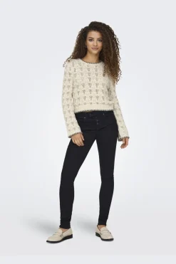 Only Onlcrystal Life Ls Detail O-Neck Knt< Bluser & Skjorter|Strik