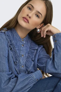 Only Onldasha-Sevigny L/S Frill Shirt Akm< Bluser & Skjorter|Ammevenligt Tøj