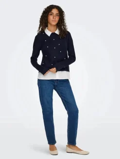 Only Onldolly Ls Woven Mix Pearl Pull Cc Knt< Strik|Bluser & Skjorter
