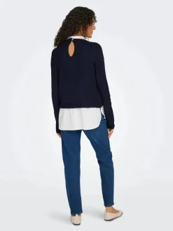 Only Onldolly Ls Woven Mix Pearl Pull Cc Knt< Strik|Bluser & Skjorter