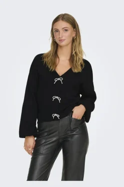 Onldonna Ls Bow V-Neck Knt*Only