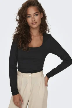 Only Onlea L/S 2-Way Deep Neck Top< Bluser & Skjorter