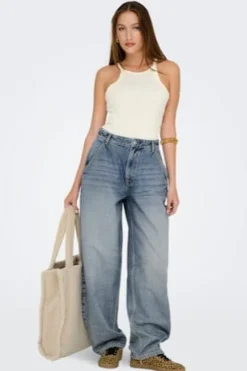 Only Onlgia Mid Loose Baggy Dot413< Bukser, Jeans & Leggings