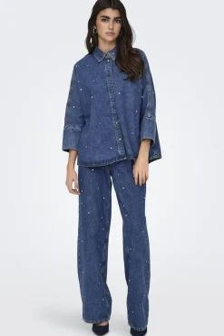 Only Onlgrace Ls Rhinestone Shirt Cro< Bluser & Skjorter