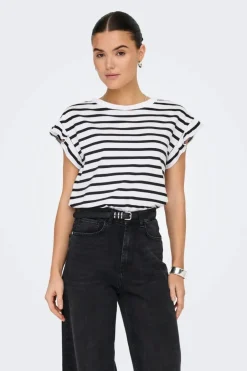 Only Onlgrape S/S Frill O-Neck Top< T-Shirts & Toppe