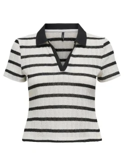 Only Onlhalia S/S Collar Top Box< T-Shirts & Toppe