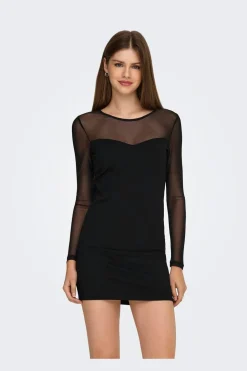 Only Onlheart-Becki L/S Mix Bodycondress< Kjoler