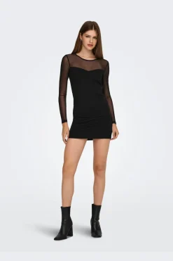 Only Onlheart-Becki L/S Mix Bodycondress< Kjoler