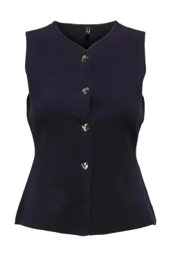 Only Onlibi Button Sl Vest Cc Knt< T-Shirts & Toppe